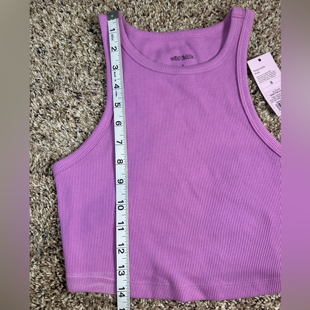 Wild Fable‎ Ribbed High Neck Crop Tank Purple NWT (S) - Picture 5 of 8
